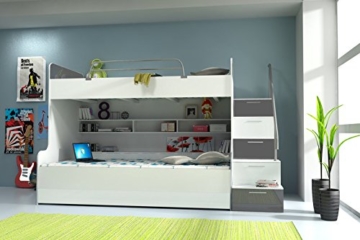 Doppelstockbett Bett Doppelbett Hochbett Jugendbett Betten Stockbett Etagenbett Hochglanz B003 - 3