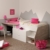Hochbett weiß / grau inklusive Schreibtisch + Kommode + Ablagefach Spielbett Kinderbett Jugendzimmer Kinderzimmer - 1